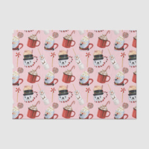 Papier Mousseline Aquarelle Noël Chocolat de cacao chaud