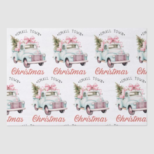 Papier Mousseline Aquarelle Noël de petite ville (Recto)