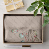 Papier Mousseline Aquarelle Noël Élégant Script (Cadeau)