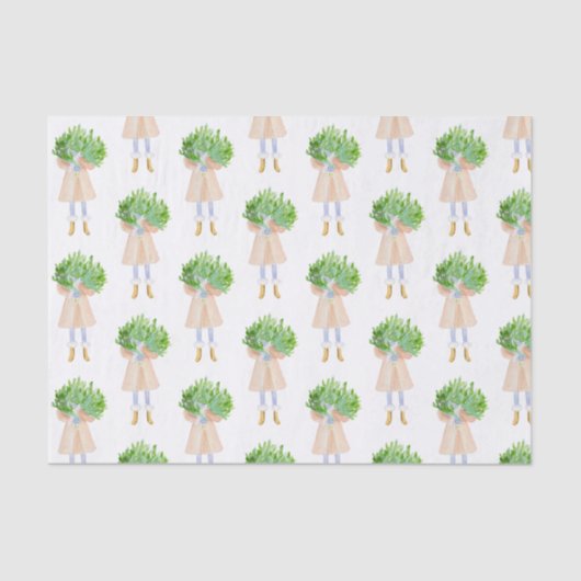 Papier Mousseline Aquarelle Noël Fashion Girl Tissu Papier (Recto)