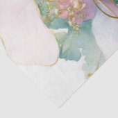 Papier Mousseline Aquarelle Noël Floral Ruban Purple Turquoise (Détail)