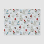 Papier Mousseline Aquarelle Noël Gnomes (Recto)