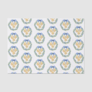 Papier Mousseline Aquarelle Noël ou Mariage cloches et vaches