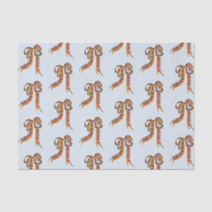 Papier Mousseline Aquarelle Noël Plaid Bows
