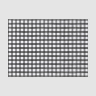 Papier Mousseline Aquarelle Noir Blanc Buffalo Check Cadeau