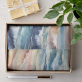 Papier Mousseline Aquarelle Ocean Blue Waves Découpage côtier (Cadeau)