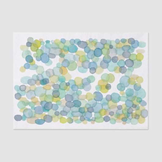 Papier Mousseline Aquarelle Ocean Bubles Art Imprimer Tissu Papier (Recto)