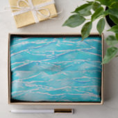 Papier Mousseline Aquarelle Ocean Waves Art Imprimer Tissu Papier (Cadeau)