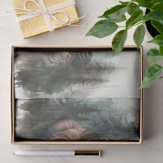 Papier Mousseline Aquarelle Oears Rustic Wilderness Mariage (Cadeau)