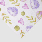 Papier Mousseline Aquarelle OEufs de Pâques et Coeurs (Détail)