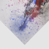 Papier Mousseline Aquarelle Oiseau 4 Découpage Mur Art (Détail)