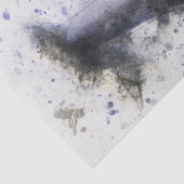 Papier Mousseline Aquarelle Oiseau 5 Découpage Mur Art (Détail)