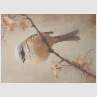 Papier Mousseline Aquarelle Oiseau Whimsal Cottagecore Découpage