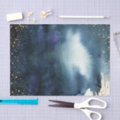 Papier Mousseline Aquarelle Ombre d'or de bleu marine (Artisanat)