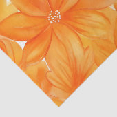 Papier Mousseline Aquarelle orange floral botanique dynamique (Détail)