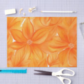 Papier Mousseline Aquarelle orange floral botanique dynamique (Artisanat)