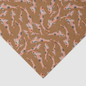 Papier Mousseline Aquarelle Orange Koi Motif de poisson (Détail)