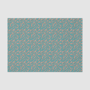 Papier Mousseline Aquarelle orange Koi poisson Motif Turquoise