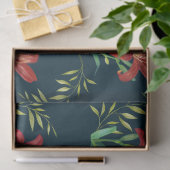 Papier Mousseline Aquarelle Orange Lily Illustration Turquoise foncé (Cadeau)