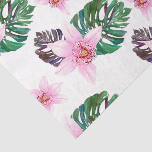 Papier Mousseline Aquarelle Orchidées Design 22 (Détail)