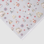 Papier Mousseline Aquarelle Ours polaire Noël hiver (Détail)