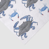 Papier Mousseline Aquarelle Papier Tissu Crabes Bleus (Détail)