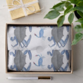 Papier Mousseline Aquarelle Papier Tissu Crabes Bleus (Cadeau)