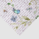 Papier Mousseline Aquarelle Papillon Fleur sauvage Découpage (Détail)