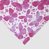 Papier Mousseline Aquarelle Papillon Motif rose (Détail)