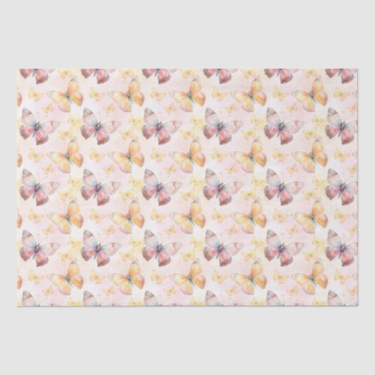 Papier Mousseline Aquarelle Papillon Whimsy (Recto)