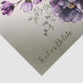 Papier Mousseline Aquarelle Party violet rose Fleurs or Élégant (Détail)