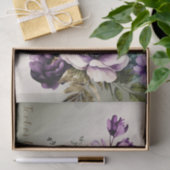 Papier Mousseline Aquarelle Party violet rose Fleurs or Élégant (Cadeau)