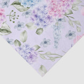 Papier Mousseline Aquarelle Pastel Couleur Mixte Fleurs d'Hydrangée (Détail)