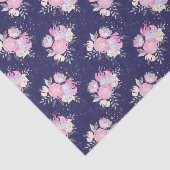 Papier Mousseline Aquarelle Pastel Fleurs avec Parties scintillant (Détail)