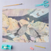 Papier Mousseline Aquarelle Pastel Oiseaux & Papillons (Artisanat)