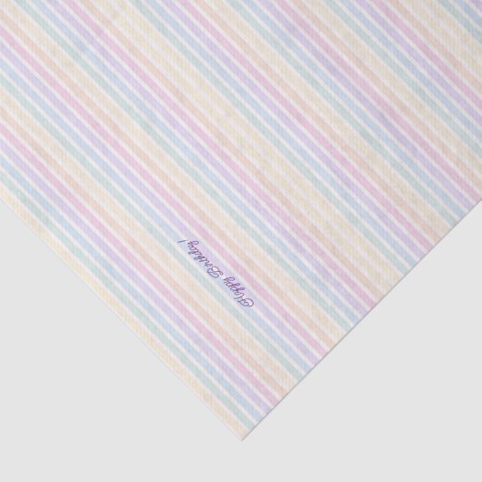 Papier Mousseline Aquarelle Pastel Rainbow Stripe (Détail)