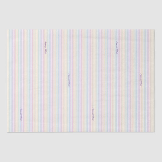 Papier Mousseline Aquarelle Pastel Rainbow Stripe (Recto)