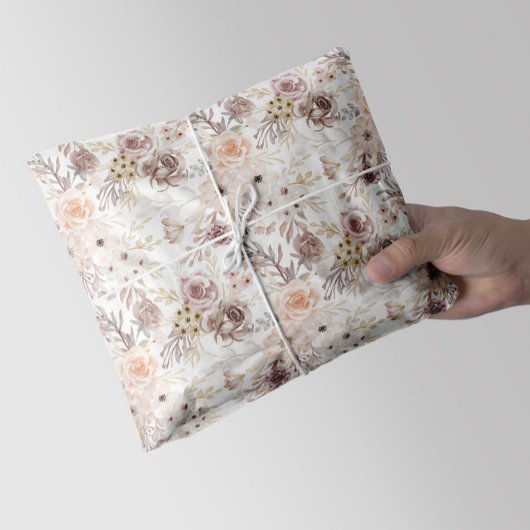 Papier Mousseline Aquarelle Pastel Roses colorés