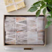 Papier Mousseline Aquarelle Pastel Terracotta Triangles Tribales (Cadeau)