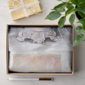 Papier Mousseline Aquarelle pastel vert pêche lanterne rétro (Cadeau)