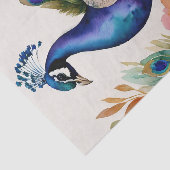 Papier Mousseline Aquarelle Peacock Art Floral (Détail)