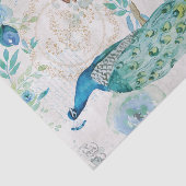 Papier Mousseline Aquarelle Peacock, papillons et fleurs bleues (Détail)