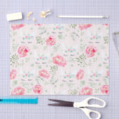 Papier Mousseline Aquarelle Peonie Unicorn en rose (Artisanat)