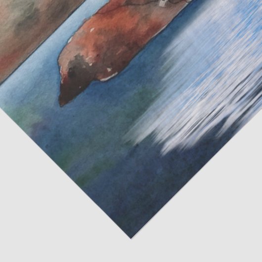 Papier Mousseline Aquarelle phare 20x30 Découpage (Détail)