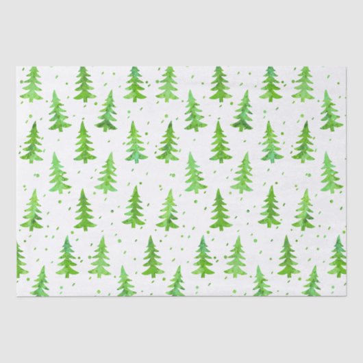 Papier Mousseline Aquarelle Pine Arbres (Recto)