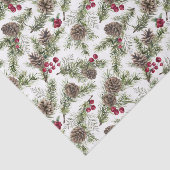 Papier Mousseline Aquarelle Pine Cônes Noël Botanique Rustique (Détail)