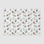 Papier Mousseline Aquarelle Pinecones Vacances d'hiver À feuillage p (Recto)