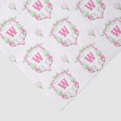 Papier Mousseline Aquarelle Pink & Green Golf Panier Monogram Crest (Détail)