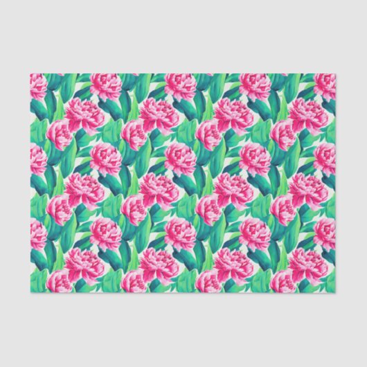 Papier Mousseline Aquarelle Pink Peonis Imprimer (Recto)