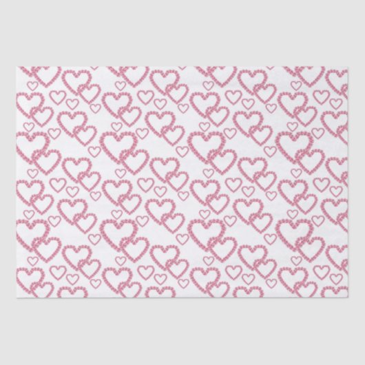 Papier Mousseline Aquarelle Pink Peony Hearts (Recto)